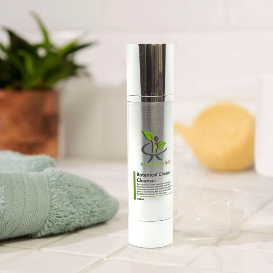 botanical cream cleanser in a bathroom