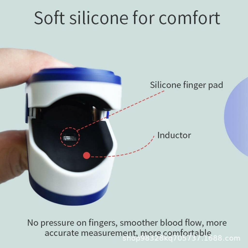 Fingertip Pulse Oximeter showing finger pad inside the silicon pad