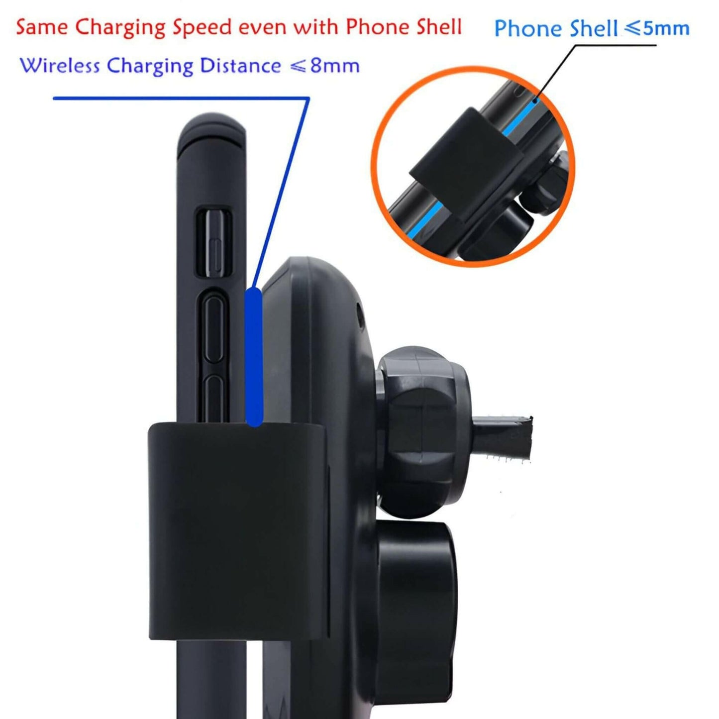 wireless car charger QI infra-red charging distance is 8mm