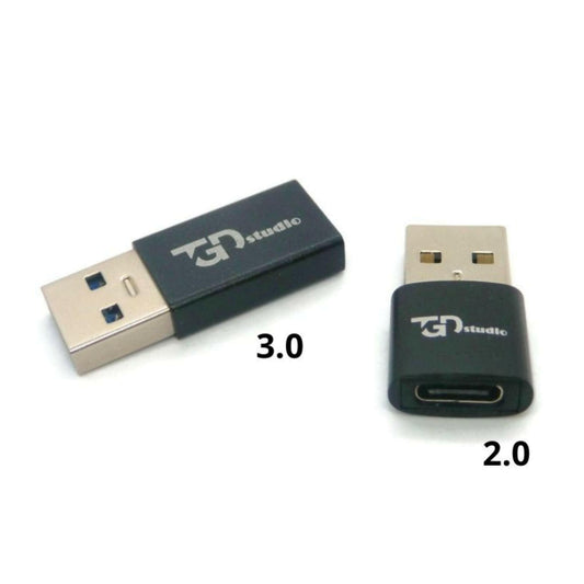 USB Type C Female to USB 2.0 and 3.0 Adapter 2 pcs black